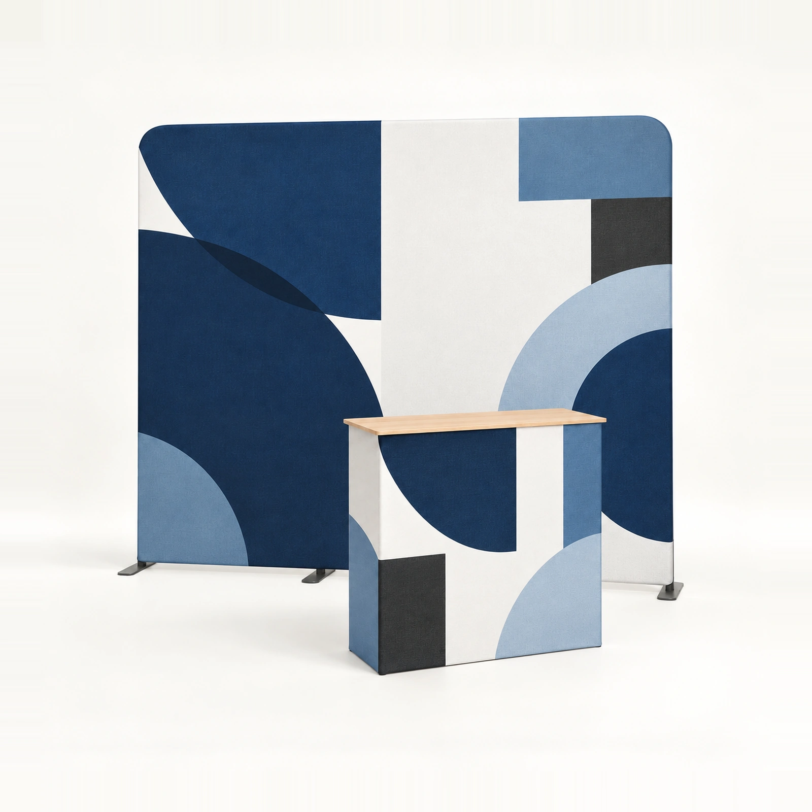 Exemple de kit S : un mur droit 290 × 234 cm et un comptoir, sans retour latéral.